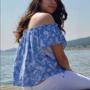 Small Denim Printed Top